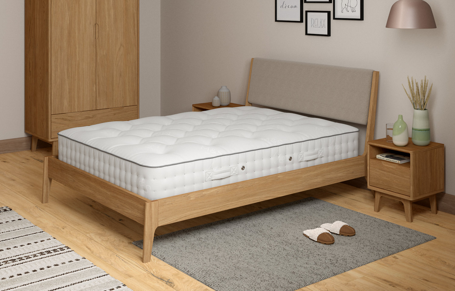 M&S Natural Wool 1000 Pocket Sprung Medium Mattress