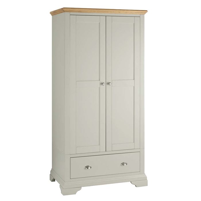 Carrington Double Wardrobe, Soft Grey and Oak