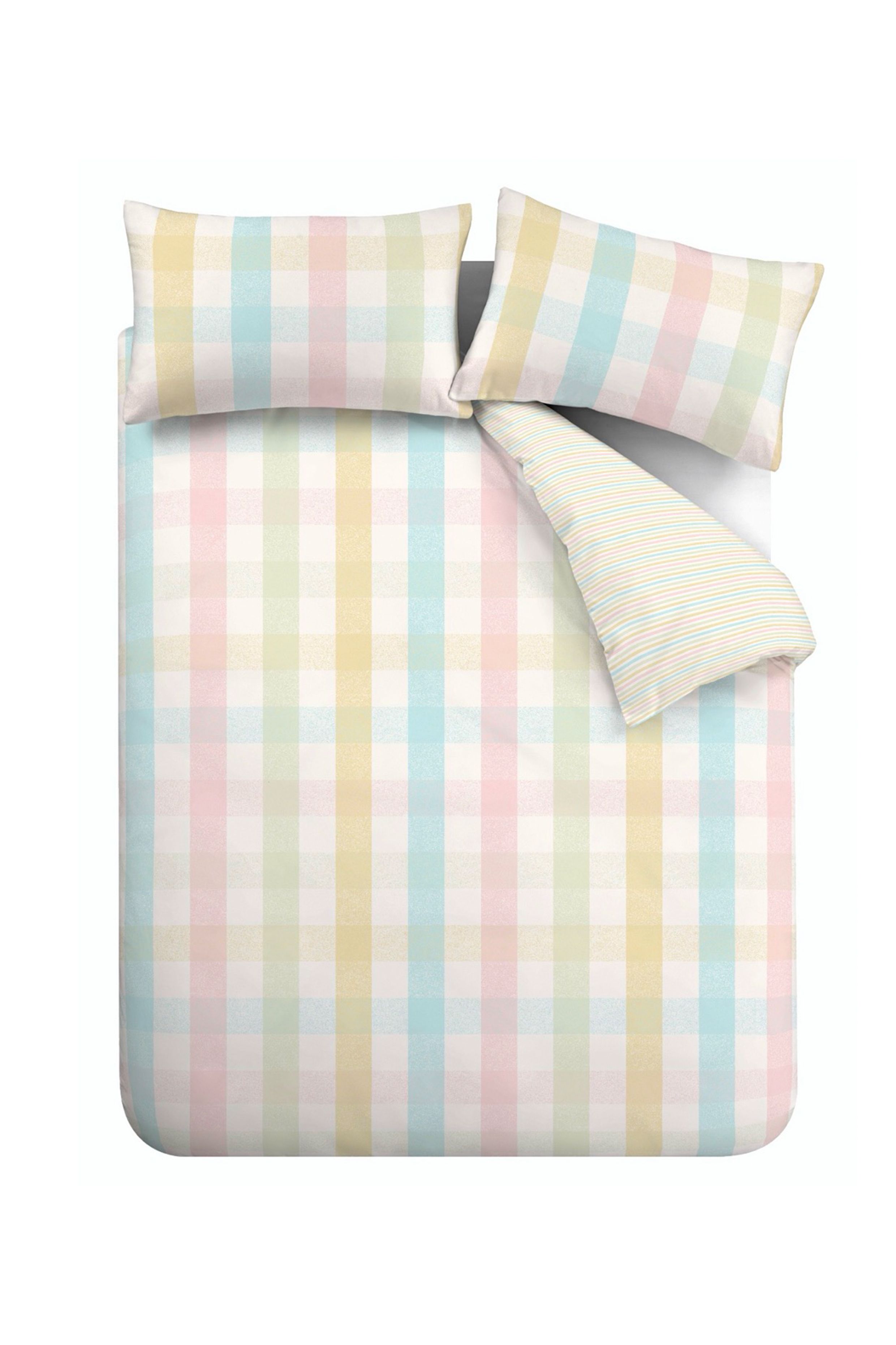 Catherine Lansfield 'Spring Check' Reversible Duvet Cover Set 4