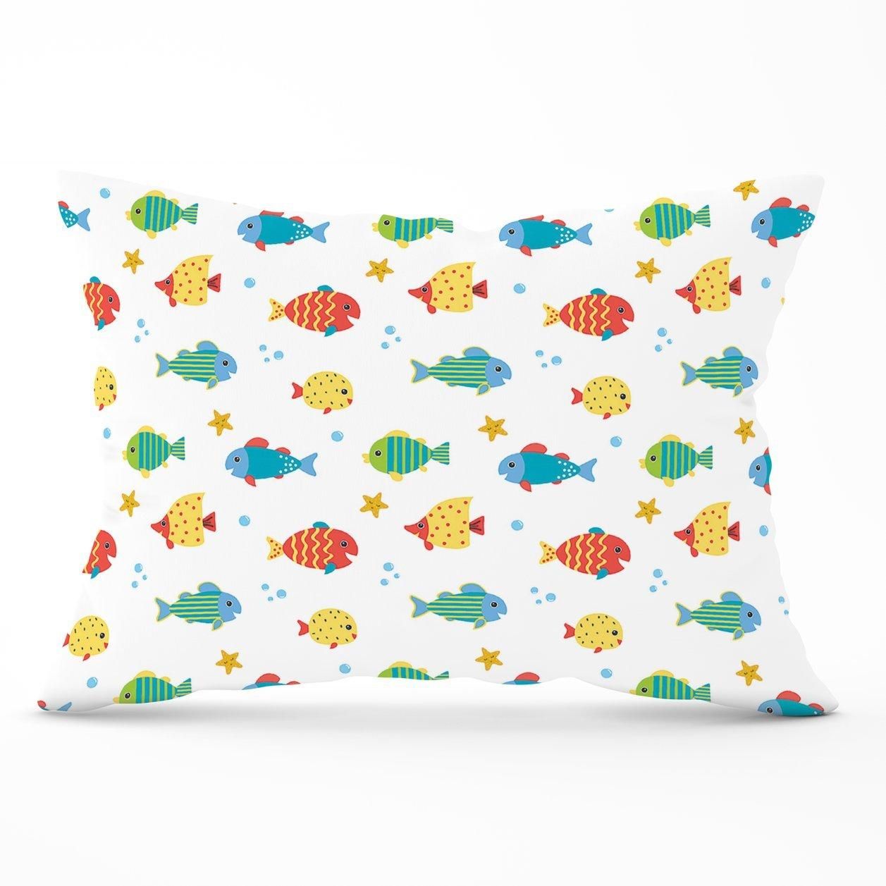 Warren Reed - Designer Swimming Fish Cushions in Blue