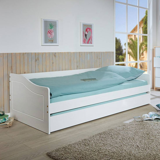 Malte 1 Wooden Children Single Bed In White