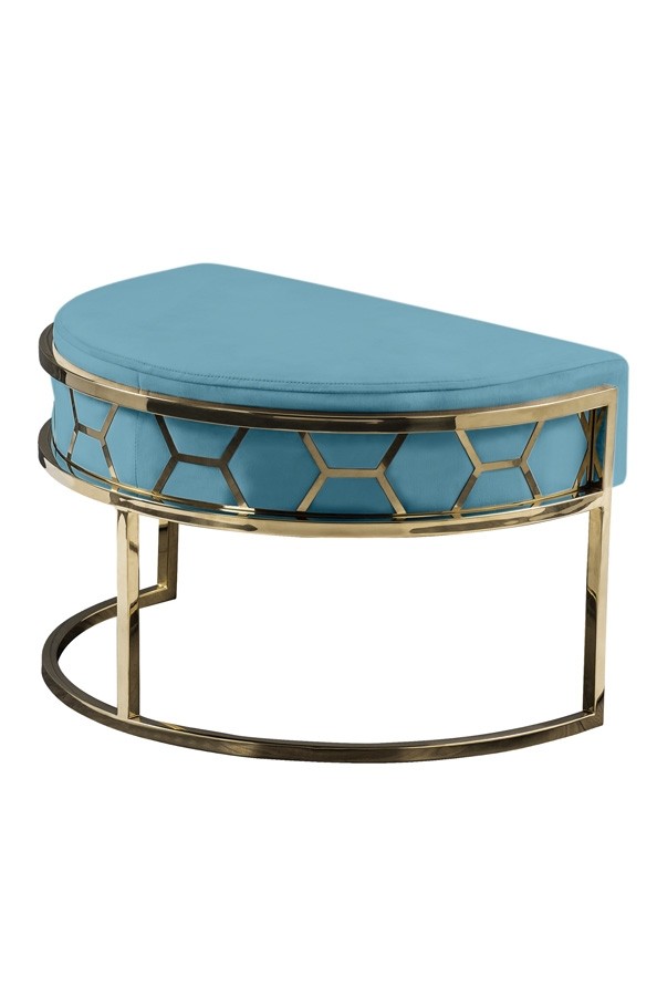 Alveare Footstool Brass -Teal