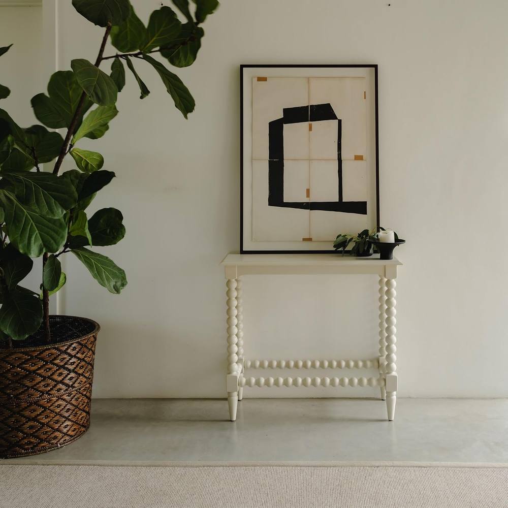 Statement Furniture Cromwell Small Console table with Bobbin Design in Cream