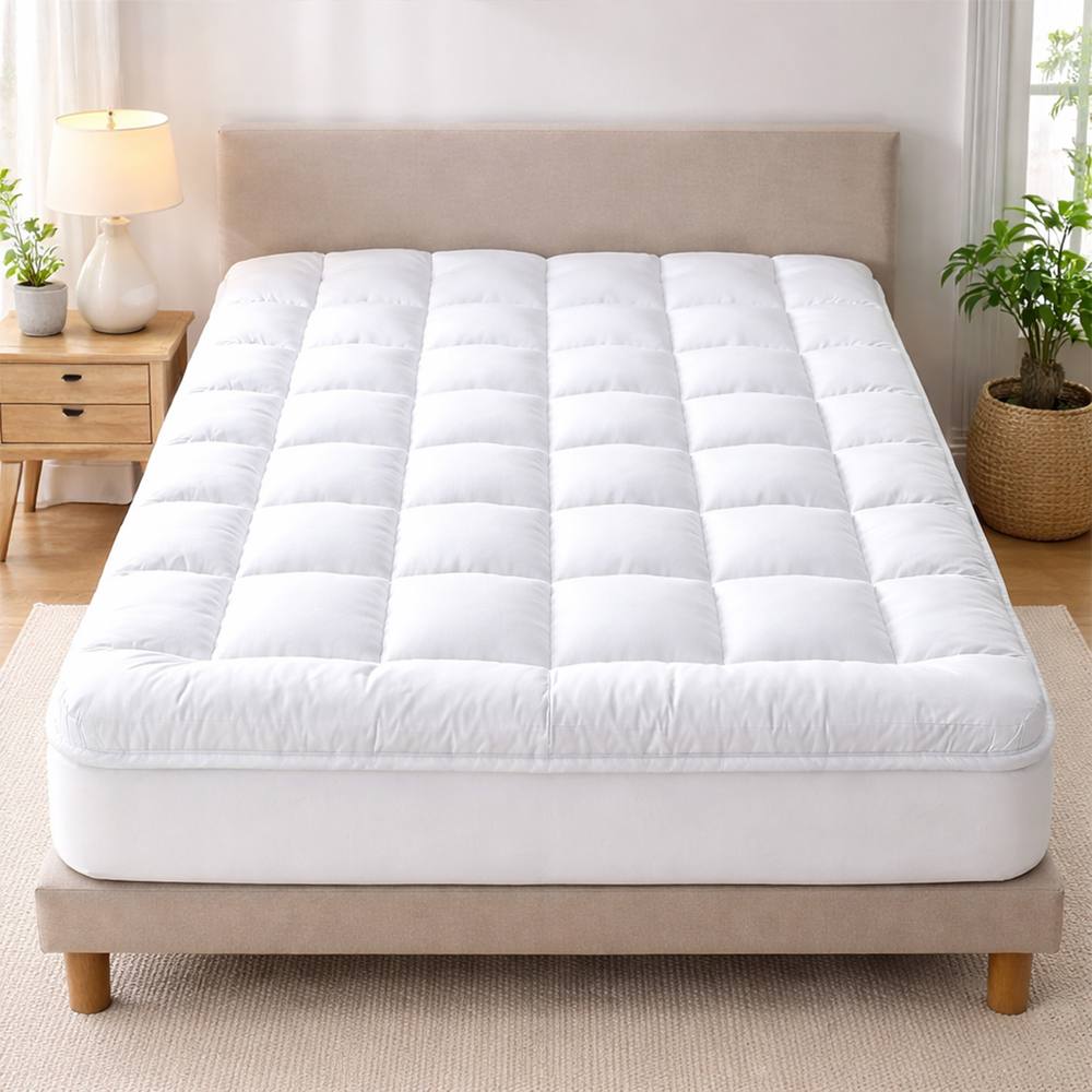 Dragodirect Luxury Plush 4 Inch Mattress Topper Soft Comfort Layer in White