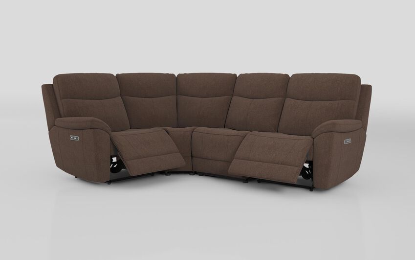Brown Fabric Eldwick 1 Corner 3 Power Sofa