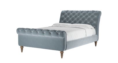 Knightsbridge Double Bed in Windermere Cotton Matt Velvet - sofa.com