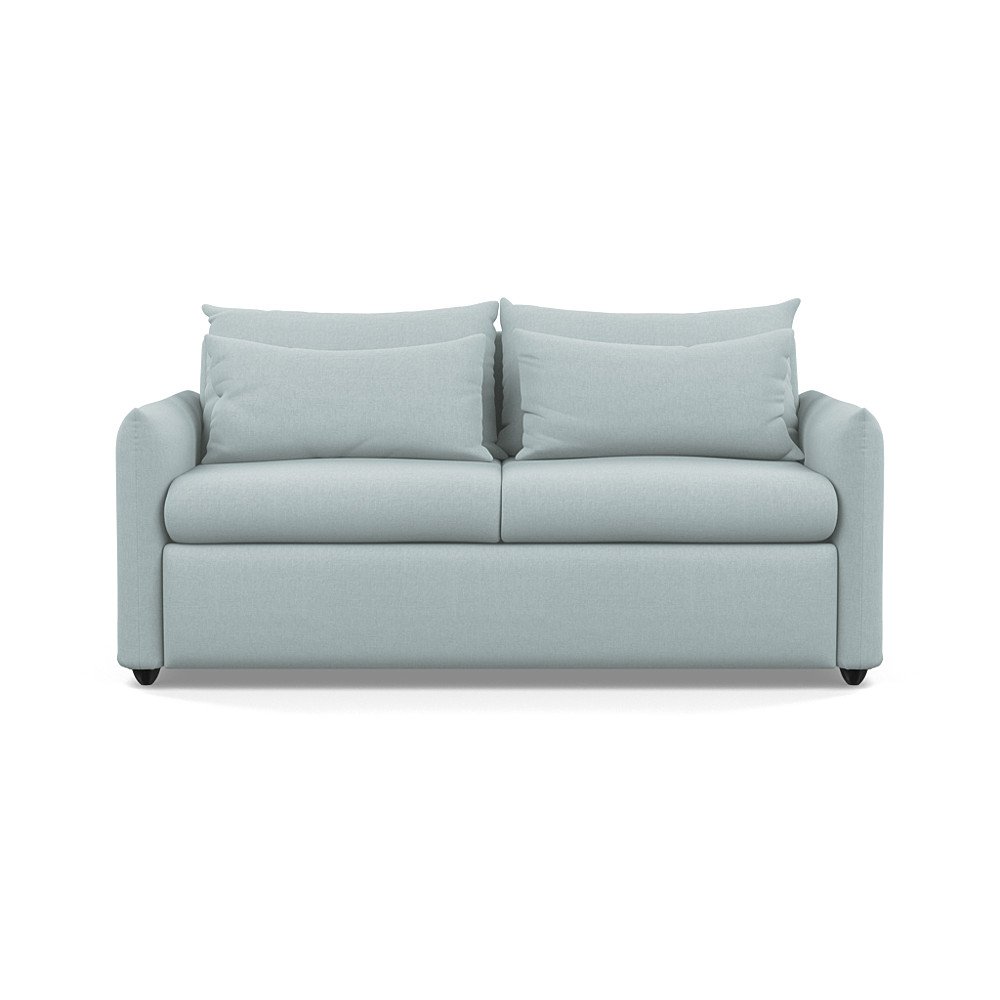 Heal's Pillow 3 Seater Sofa Bed Brushed Cotton Mist Black Feet