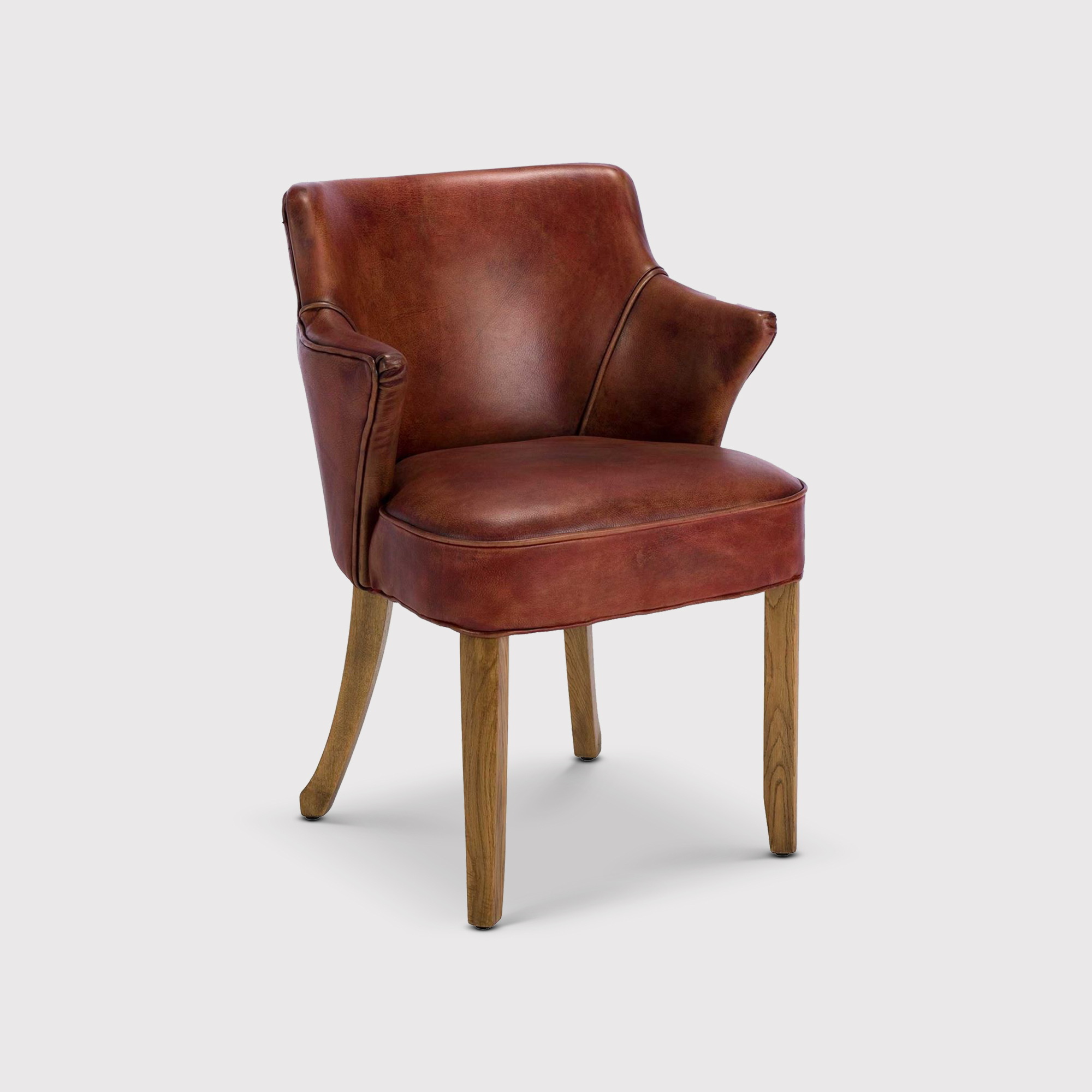 Timothy Oulton Lannister Dining Chair, Brown Leather | Barker & Stonehouse