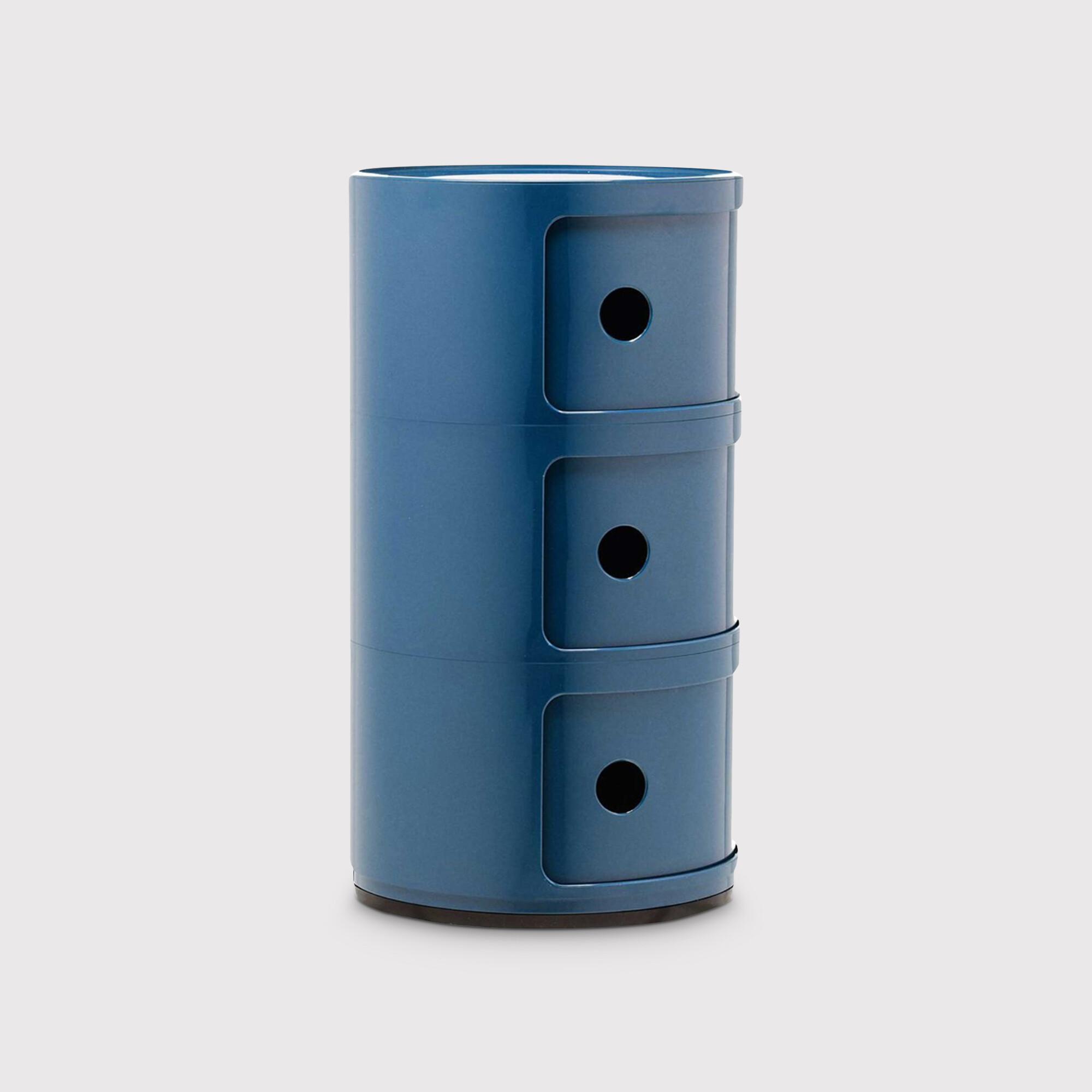 Kartell Componibili 3 Drawer Storage Unit Table, Blue Plastic | Barker & Stonehouse