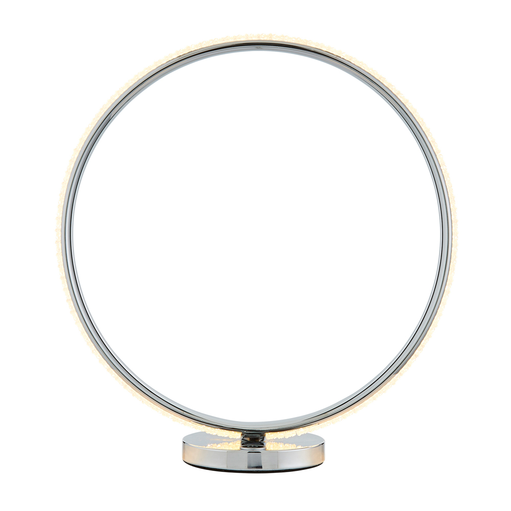 Lena Ring LED Table Lamp, Chrome