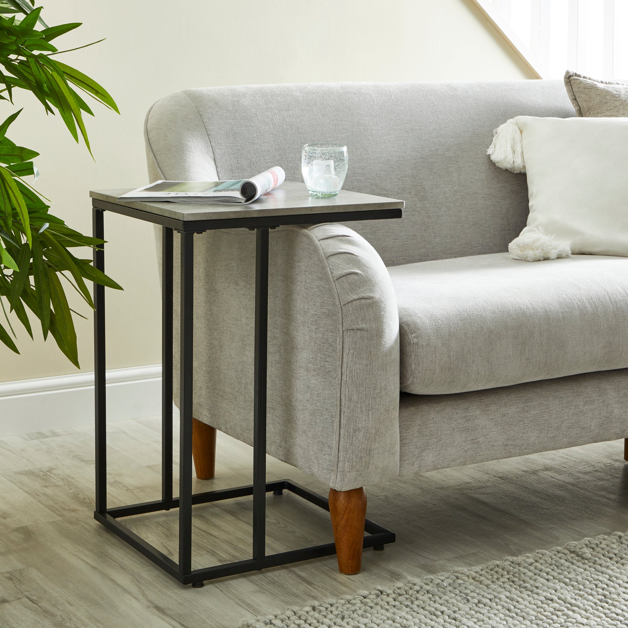 Charlie Concrete Effect Side Table Grey