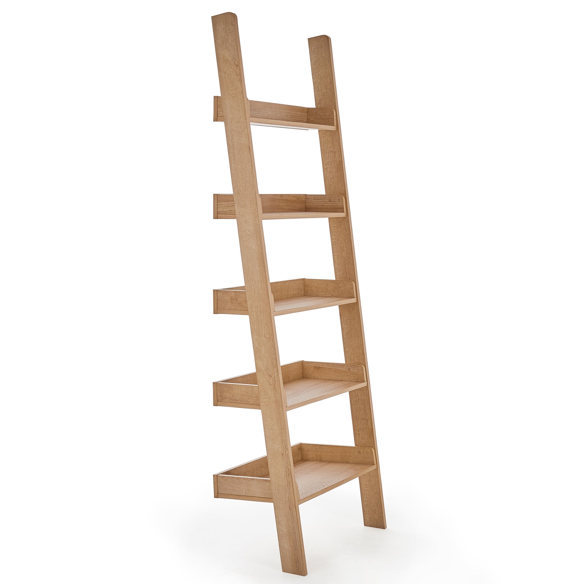 Fulton Oak Effect Ladder Bookcase Brown