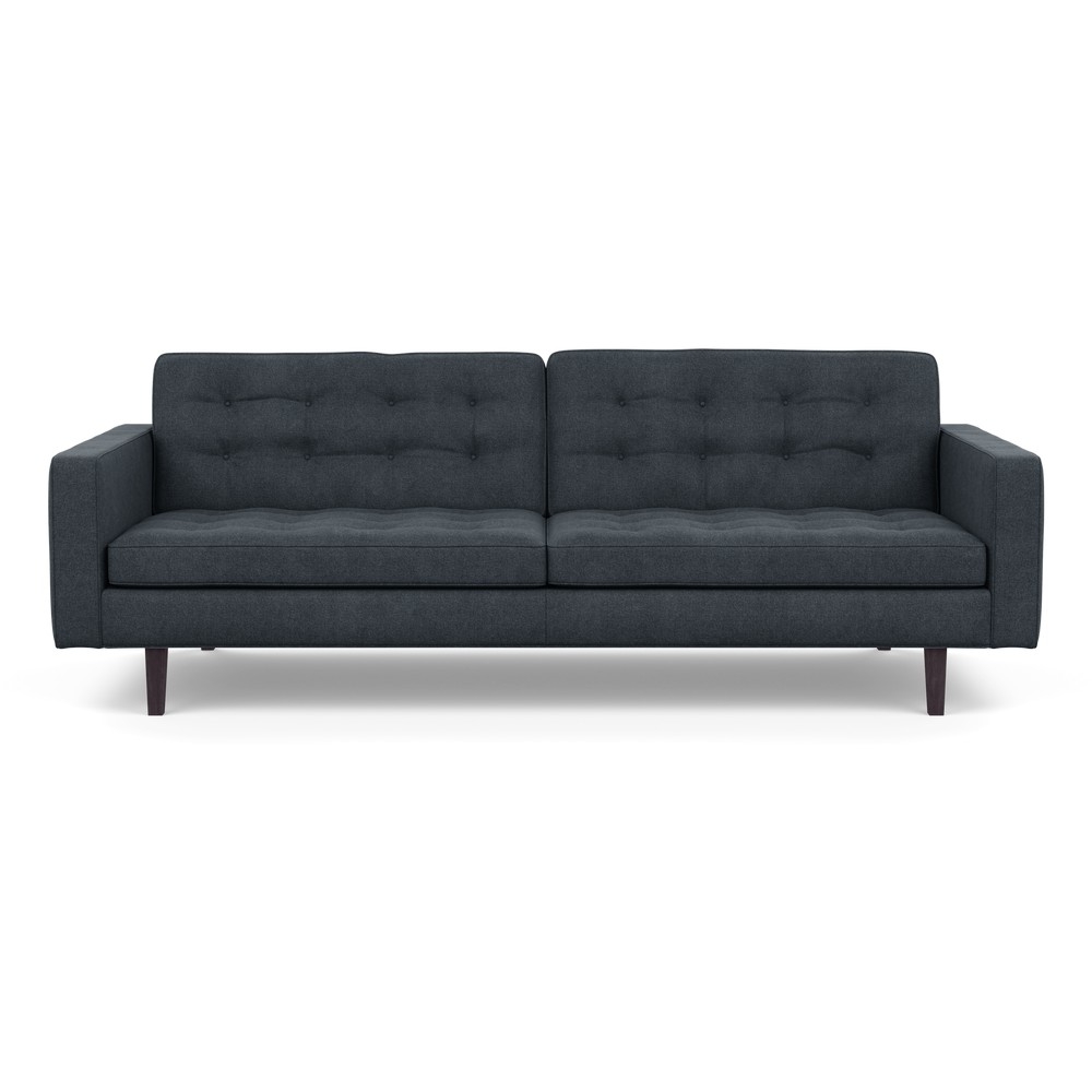Heal's Hepburn 4 Seater Sofa St Moritz Wool Grey Wenge Black Feet