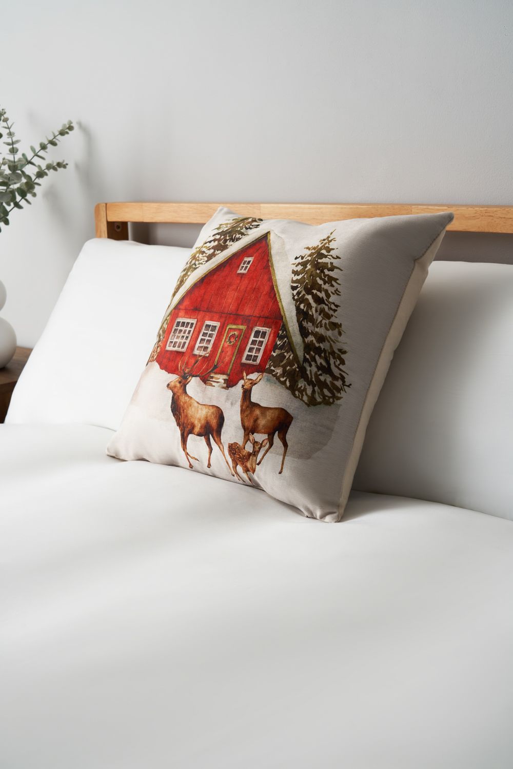 BHS Christmas Winter Home Cushion in Green