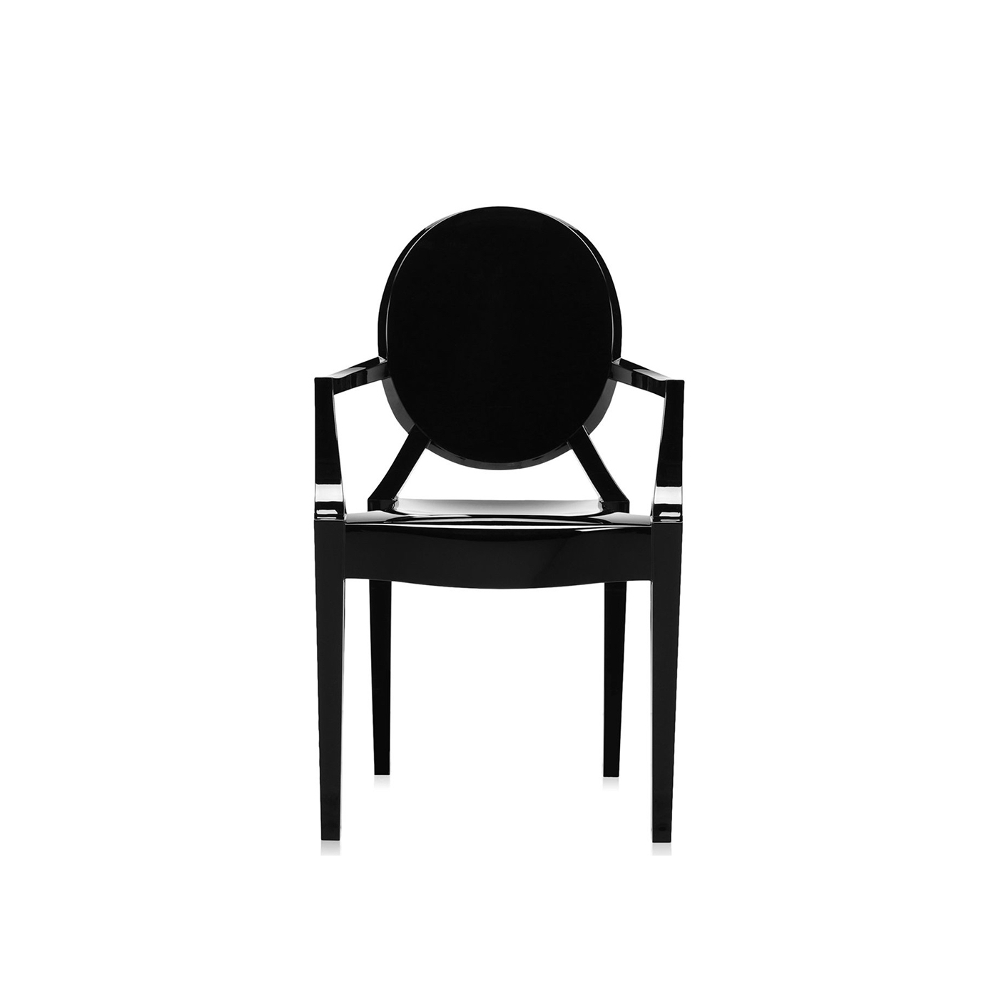 Kartell Lou Lou Ghost Chair Polycarb Gloss Black E6 Min