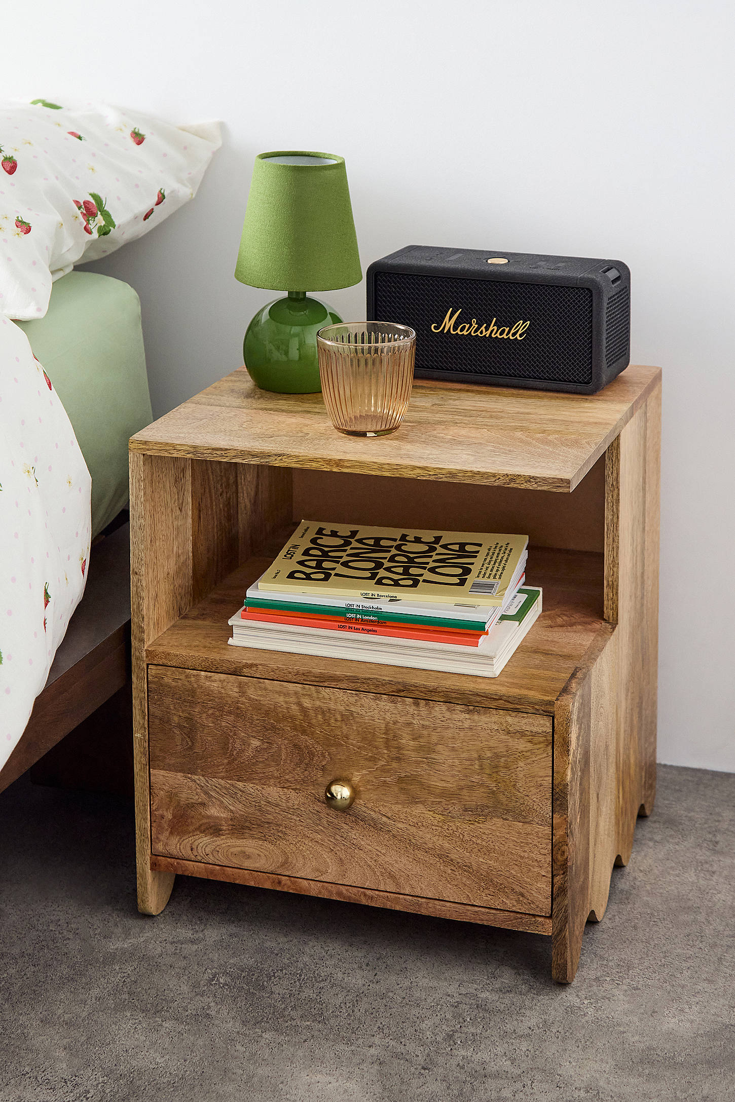 Scalloped Nightstand - Natural