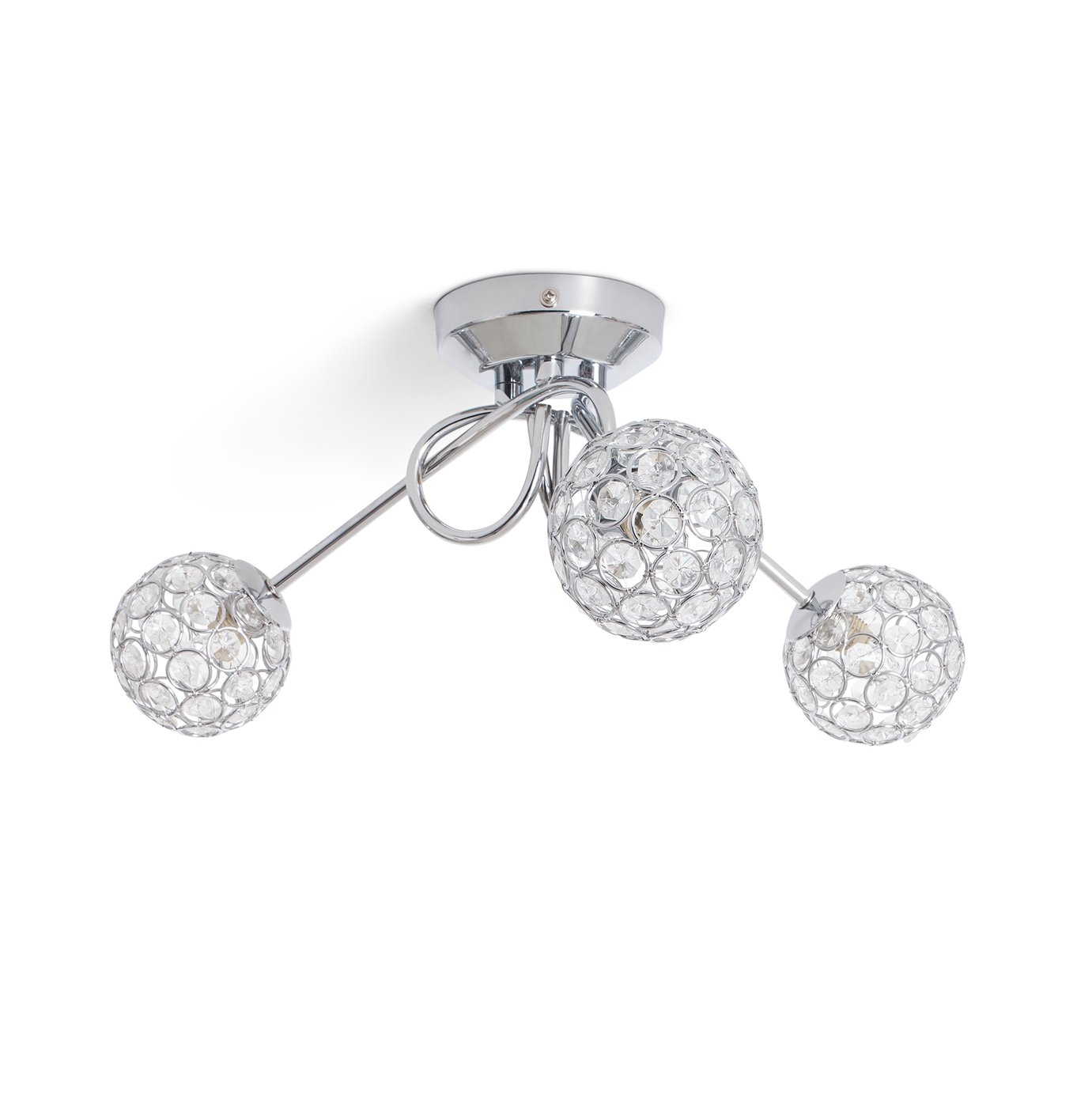 Argos Home Beaded Globes 3 Arm Ceiling Light - Metallic