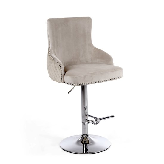 Sirocco Brushed Velvet Bar Stool In Mink
