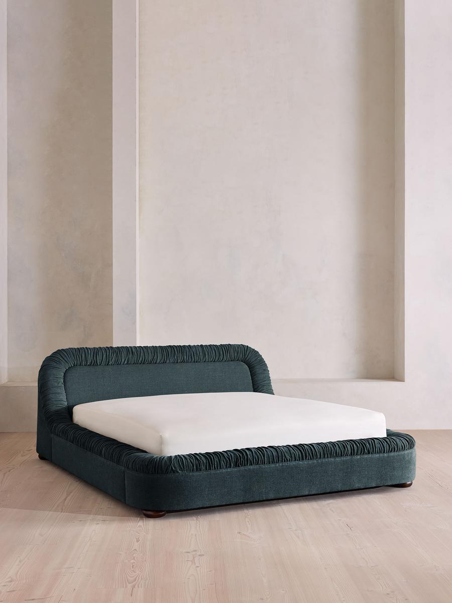Vara Bed, King, Linen Chenille, Deep Teal