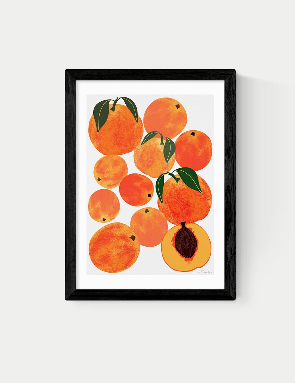 East End Prints Peach Harvest Framed Art Print Black