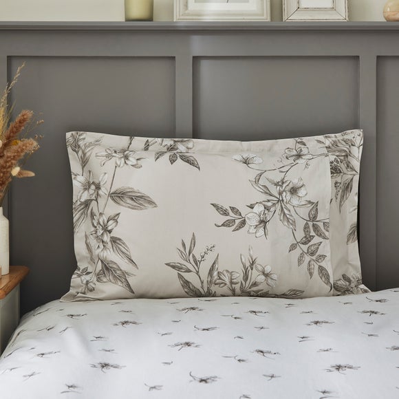 Bridget Etched Floral 100% Cotton Oxford Pillowcase