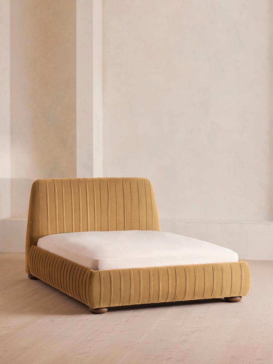 Vivienne Bed, Super King, Velvet, Mustard
