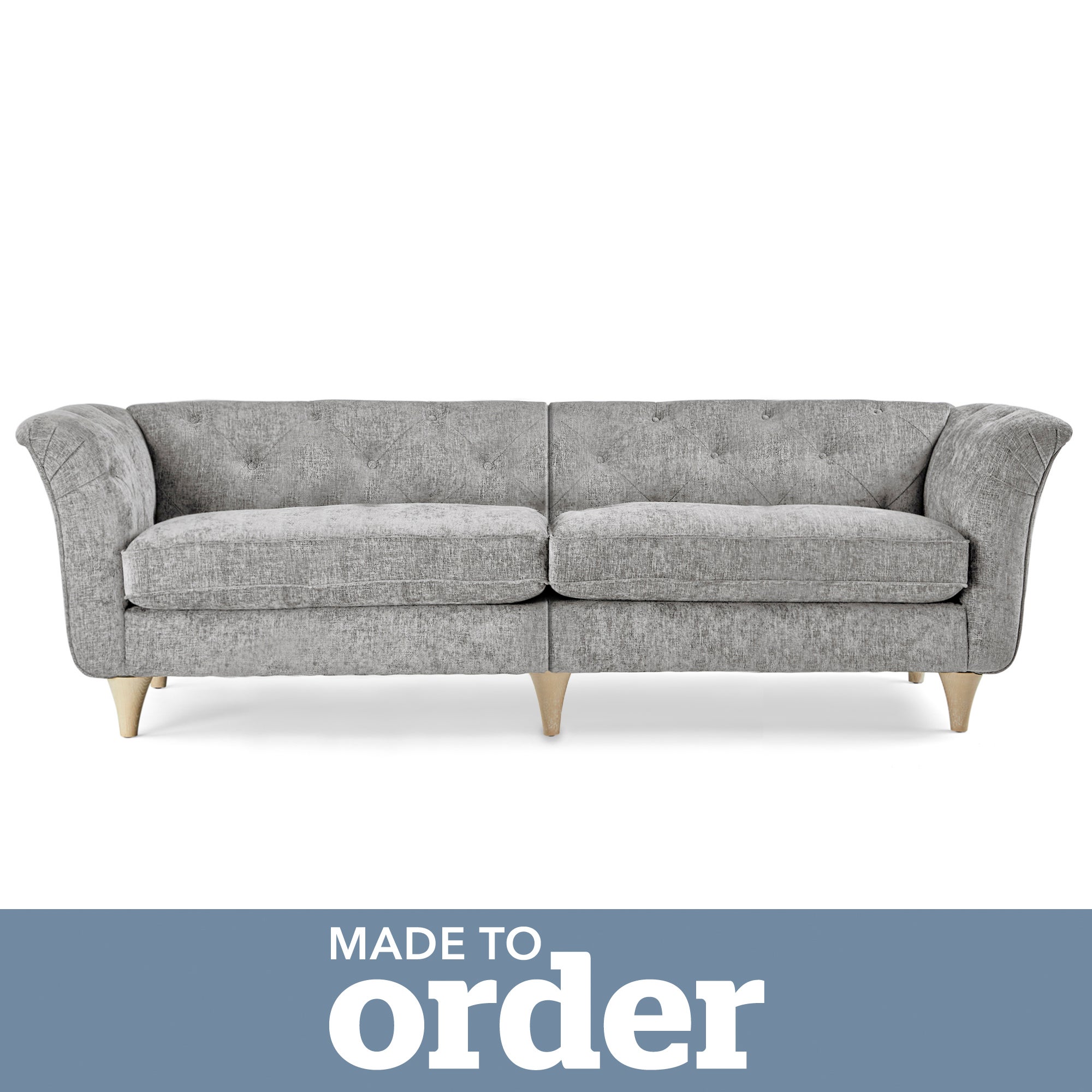 Jaipur 4 Seater Sofa Luxury Chenille Grey