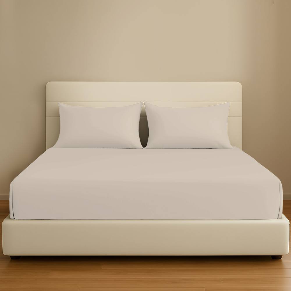 Pamposh 35cm Extra Deep Pocket Egyptian Cotton Fitted Sheet in Taupe