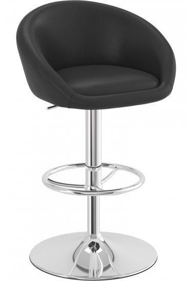 netfurniture Lombardy Adjustable Bar Stool Chrome in Black