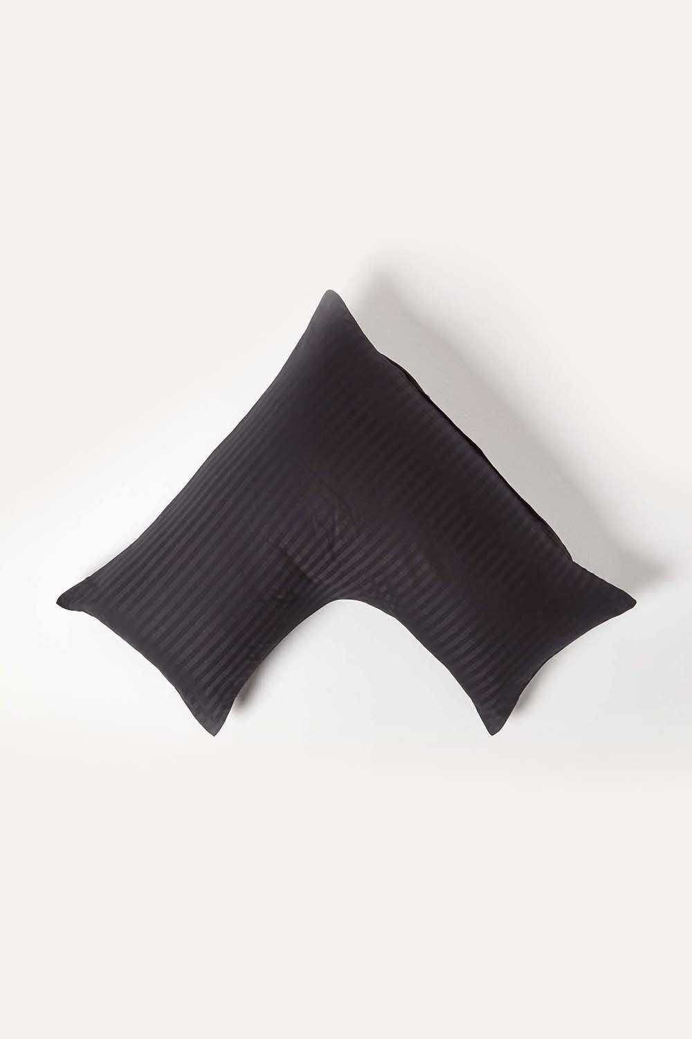 Homescapes Egyptian Cotton Super Soft V Shaped Pillowcase 330 TC in Black
