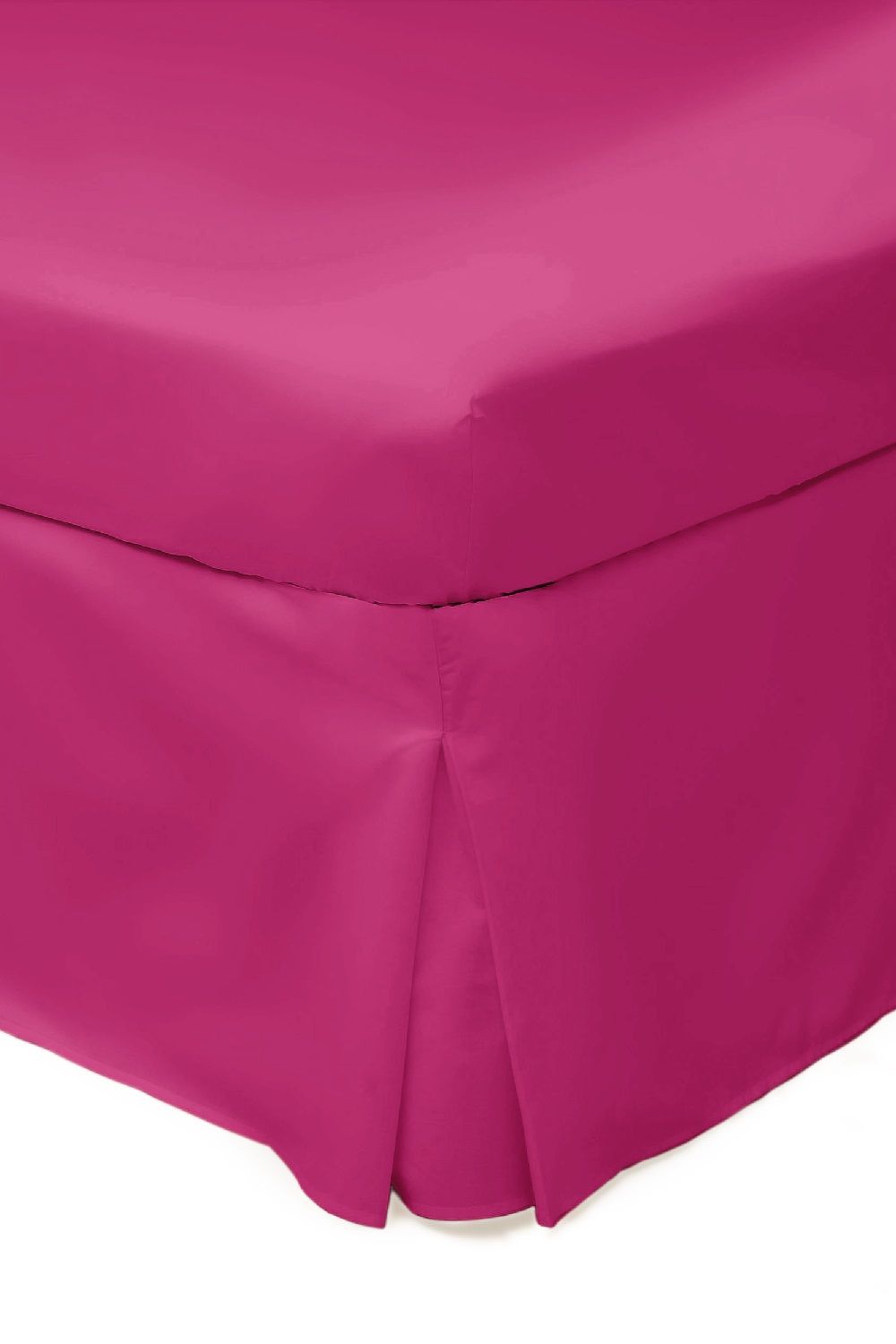 Belledorm Easy Care 200 Thread Count Cotton Polyester Percale Platform Valance in Fuchsia | Size: Super King