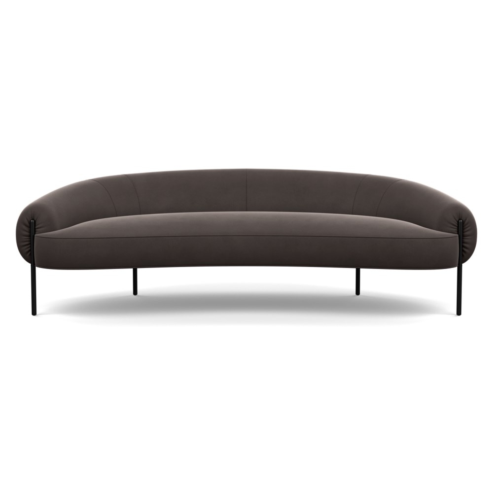 Heal's Isola 3 Seater Sofa Nobilis Velvet Sable Black Feet