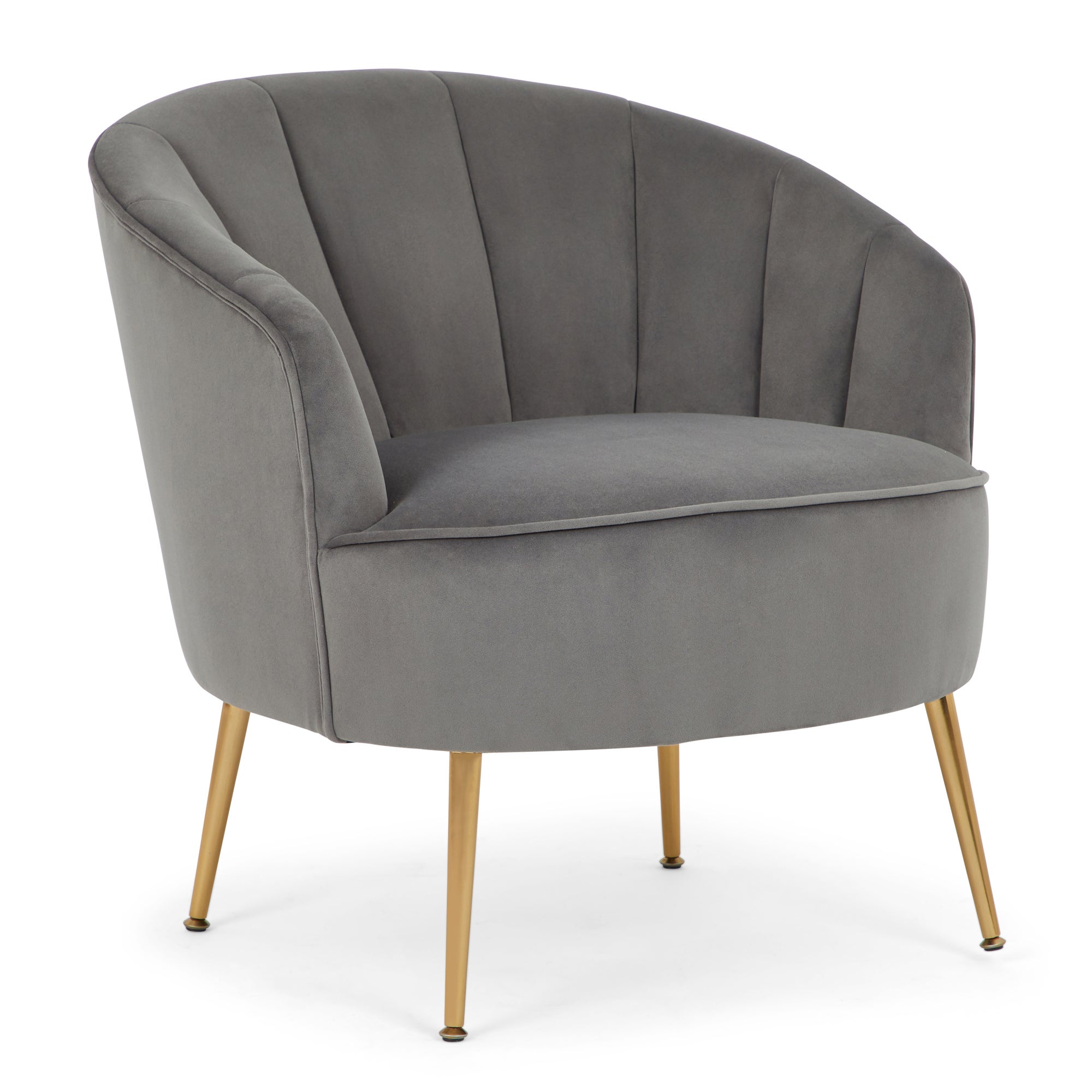 Matilda Velvet Shell Chair Grey