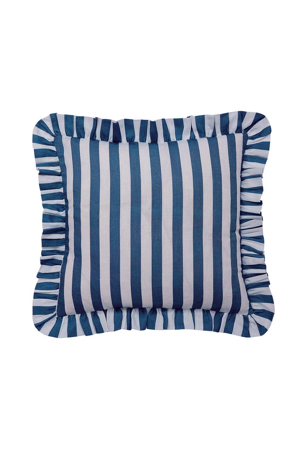 Helena Springfield 'Candy Stripe' Cotton Cushion in Blue