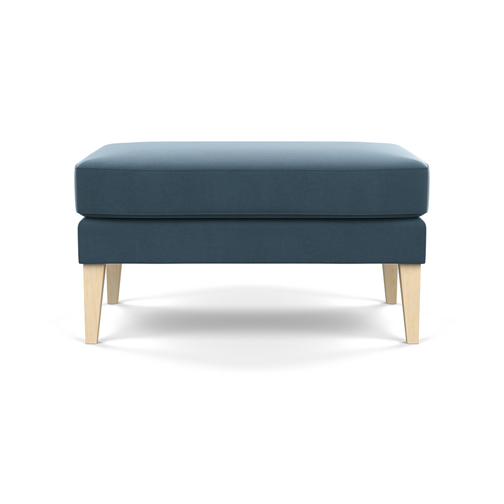 Heal's Richmond Ottoman Smart Velvet Smoke Natural