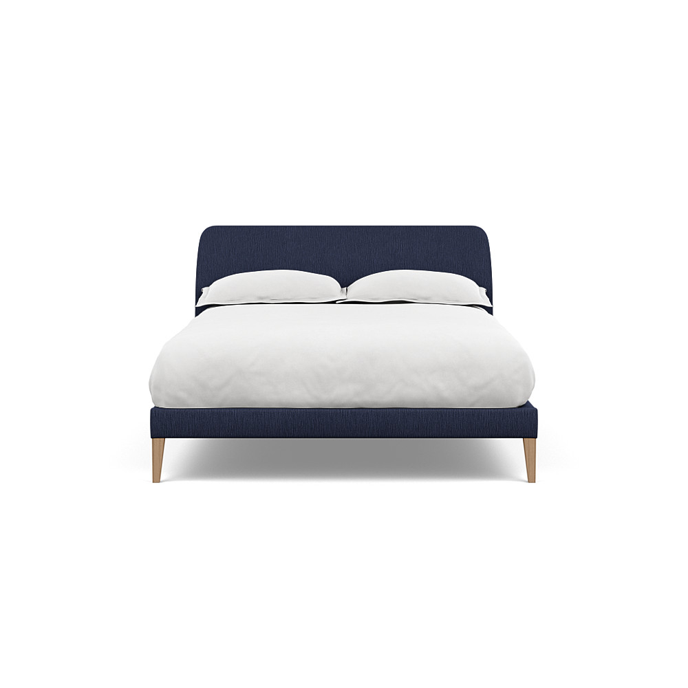 Heal's Wallis Bedstead Double Smart Linen Mix Navy Natural Feet