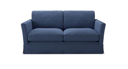 Otto 2 Seat Sofa Bed in Oxford Blue Brushed Linen Cotton - sofa.com