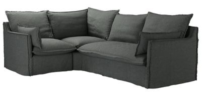 Isaac Asym: LHF Single w RHF 2 Seat Sofa Bed in Wells Norfolk Cotton - sofa.com