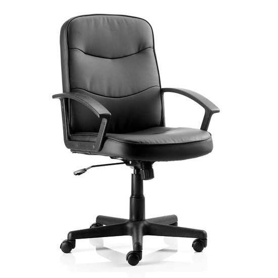 Janelle Bonded Leather Office Chair In Blue With Padded Seat