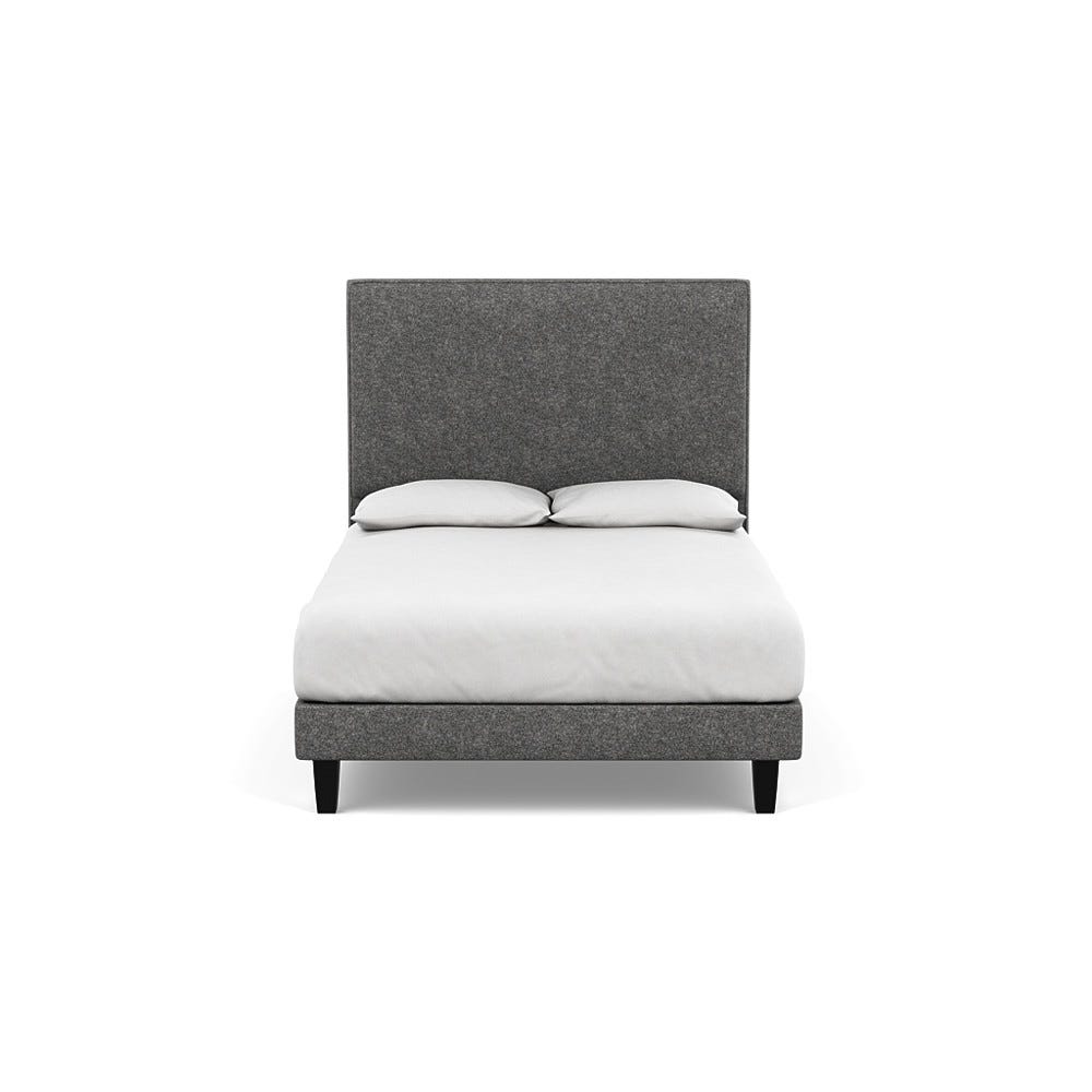 Heal's Shallow Divan Double Melton Wool Shale Dark Solid Wood