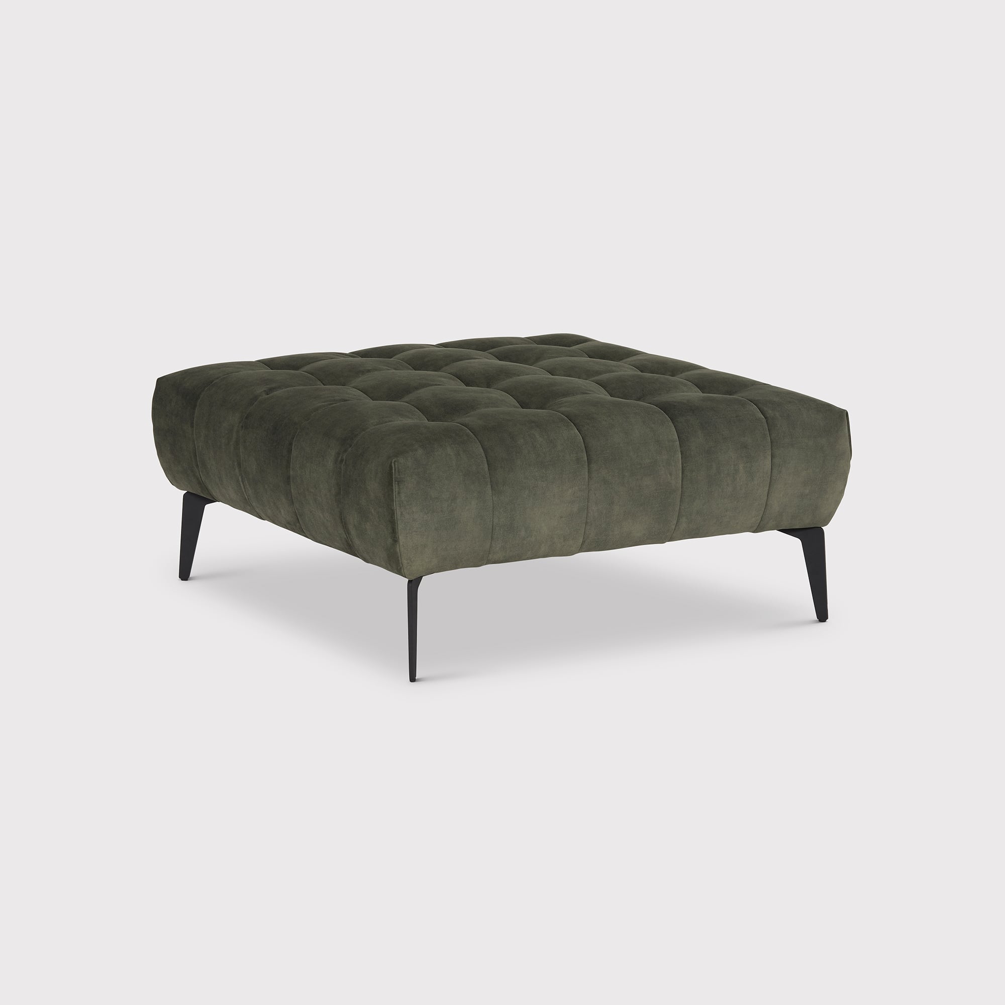 Azalea Footstool 39X92X92cm, Green Fabric | Barker & Stonehouse