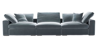 Long Island 3 Seat Sofa in Windermere Cotton Matt Velvet - sofa.com