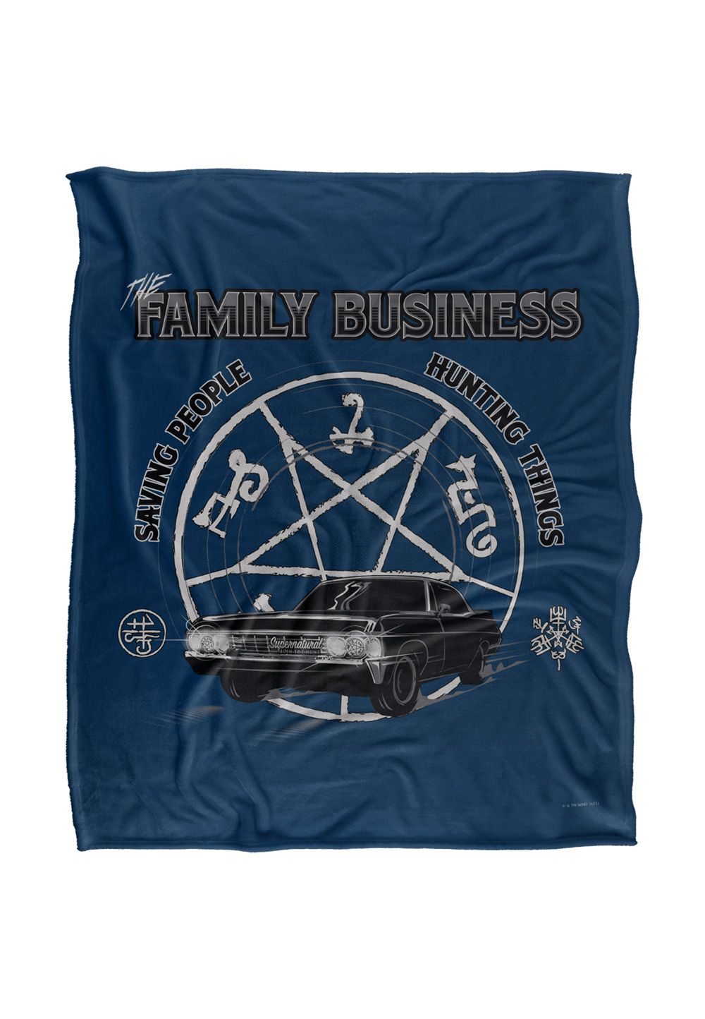 Warner Brothers Supernatural Saving People Silky Touch Super Soft Throw Blanket in White