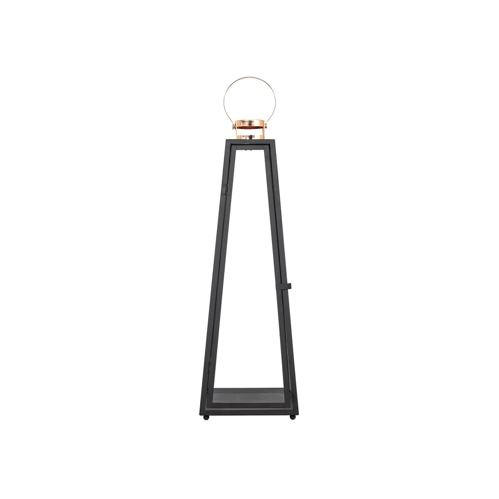 Black Lantern with Copper handle 69cm