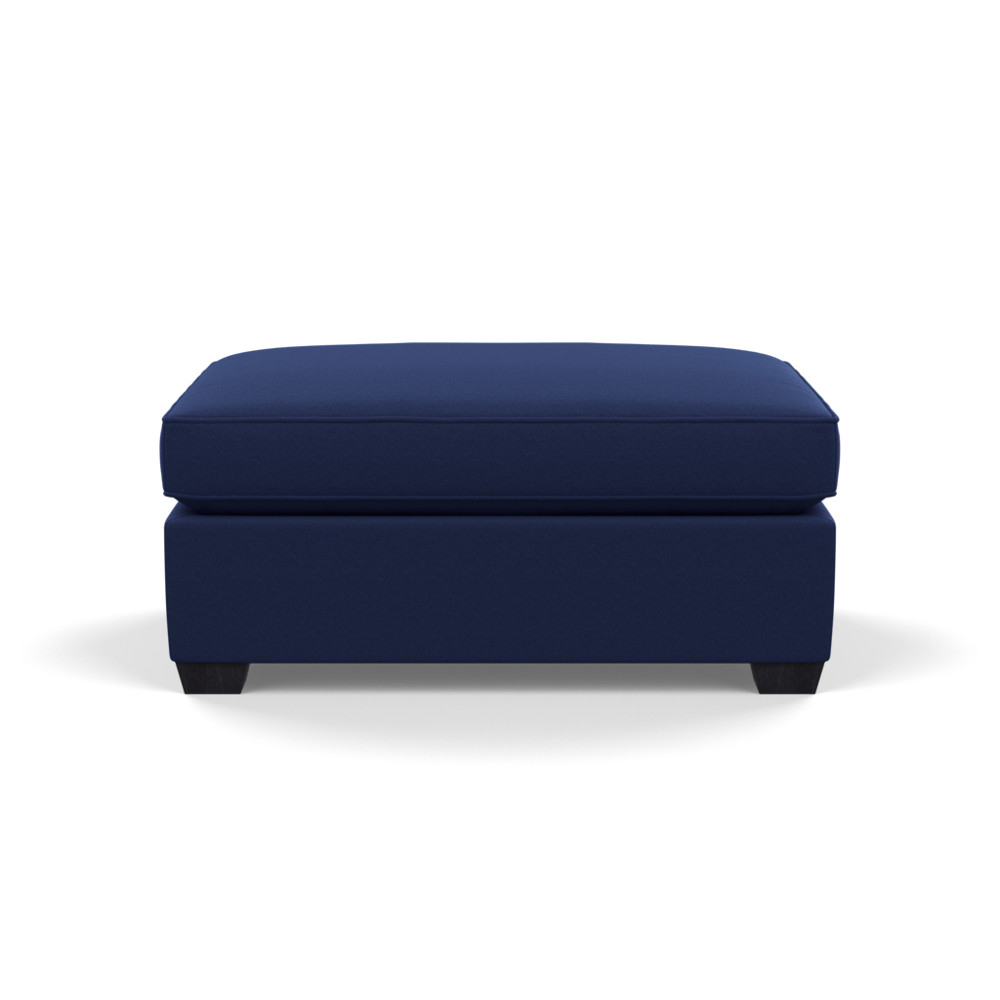 Heal's Torino Footstool Melton Wool New Navy Black Feet
