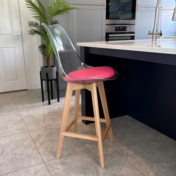 Fusion Living Soho Clear Plastic Bar Stool