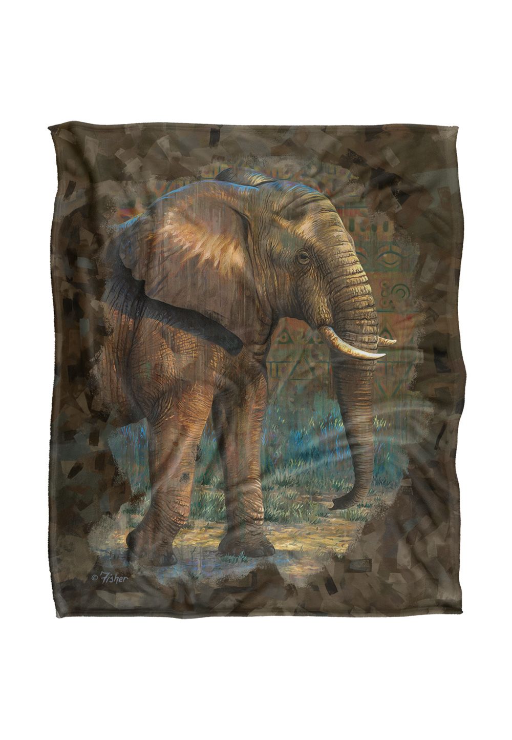 JQ Licensing Cf-Jp Elephant Silky Touch Super Soft Throw Blanket 152 X 127 cm in White