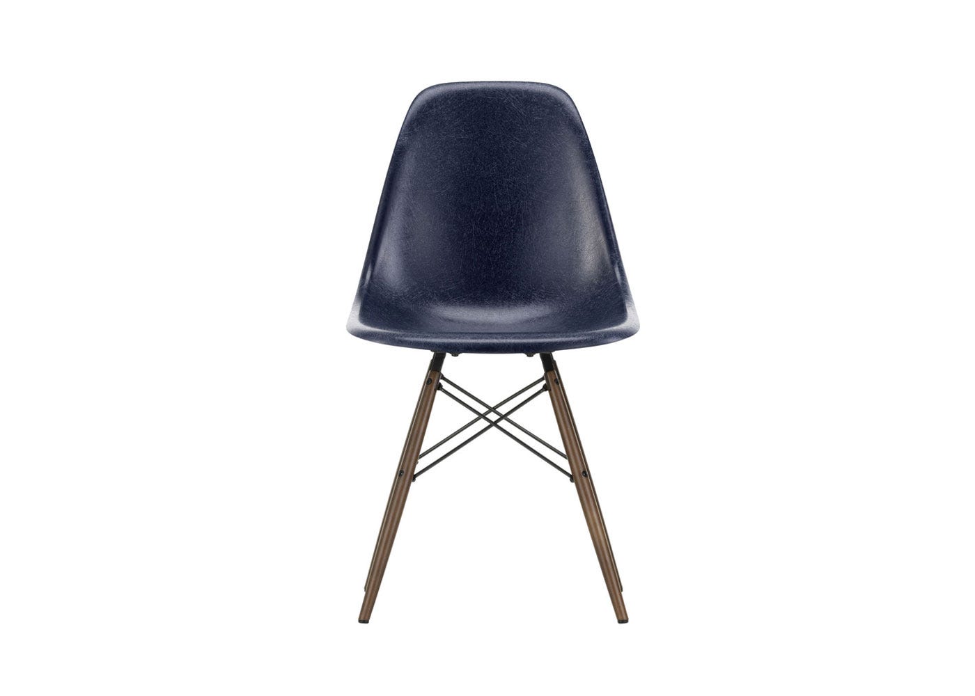 Vitra Eames Fibreglass Chair DSW Eames Navy Blue 95 Dark Maple 05 Glides