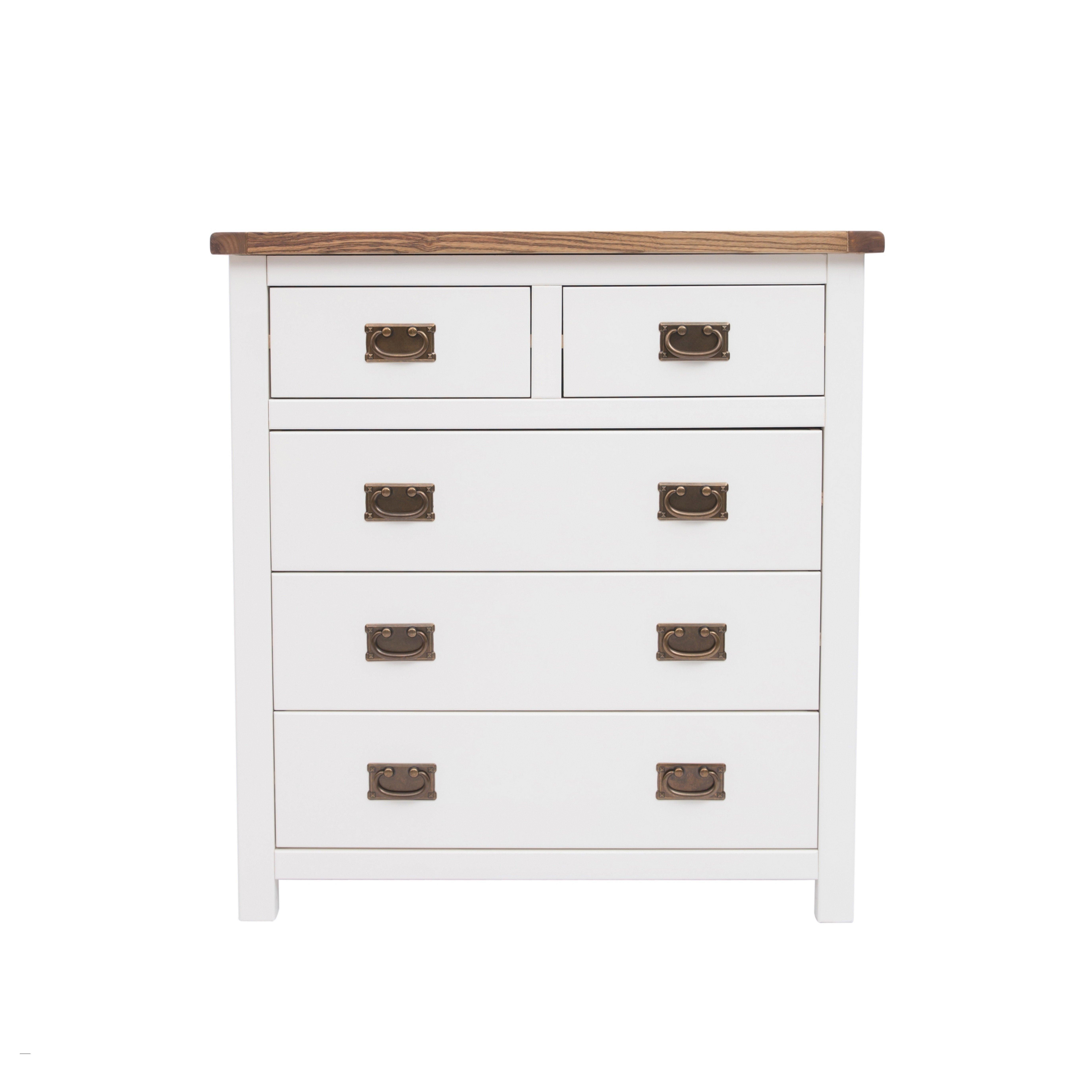 Cabinet Bits Lovere 5 Drawer Chest of Drawers Bras Drop Handle in Off-White