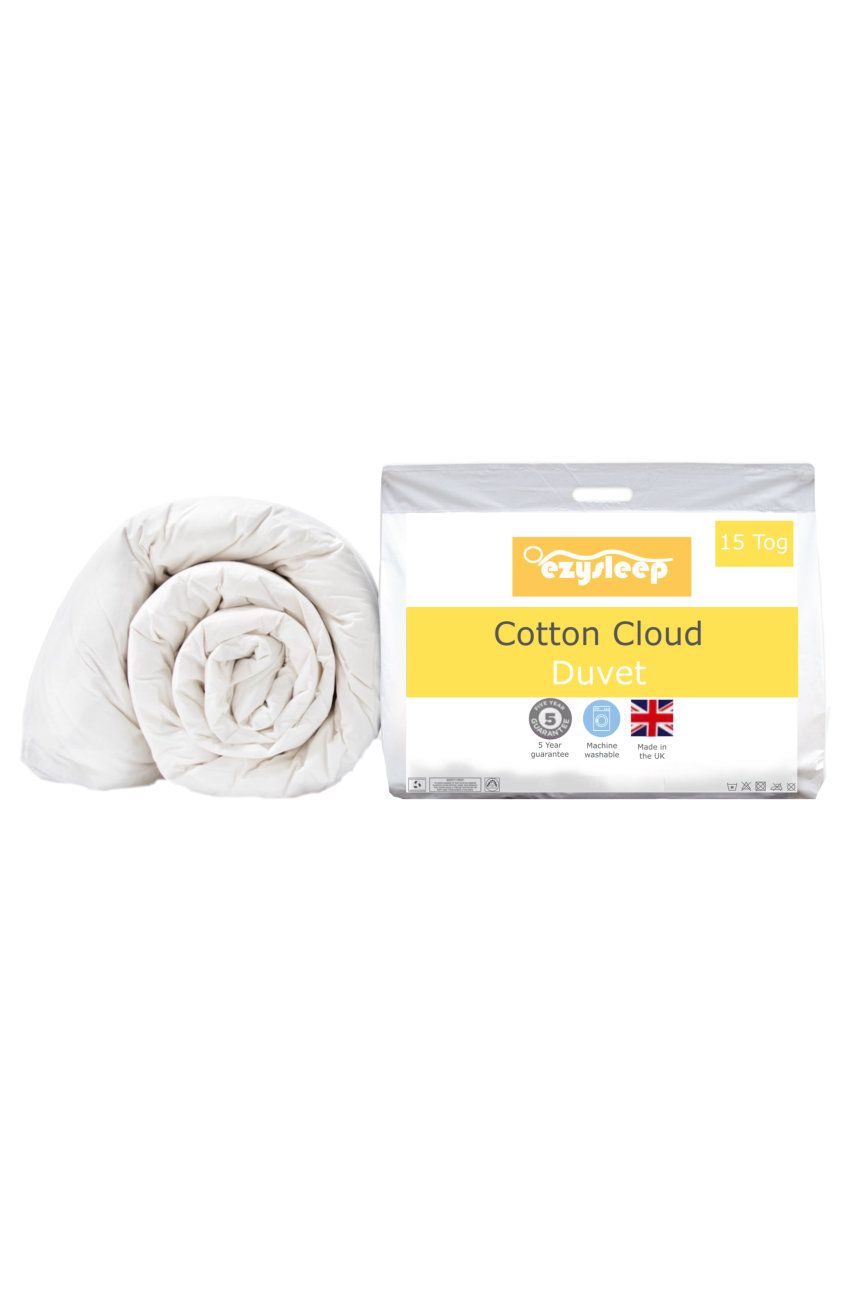 Ezysleep 15 Tog Feels Like Down Cotton Cloud Duvet in White